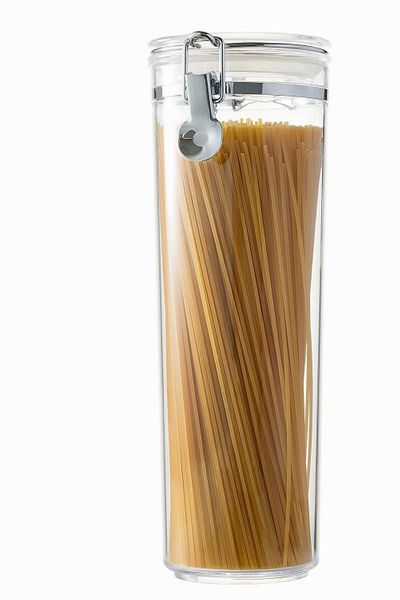 Sagler kitchen canisters Airtight Pasta Canister with Clamp, 4"Dia. x 12"H storage jars