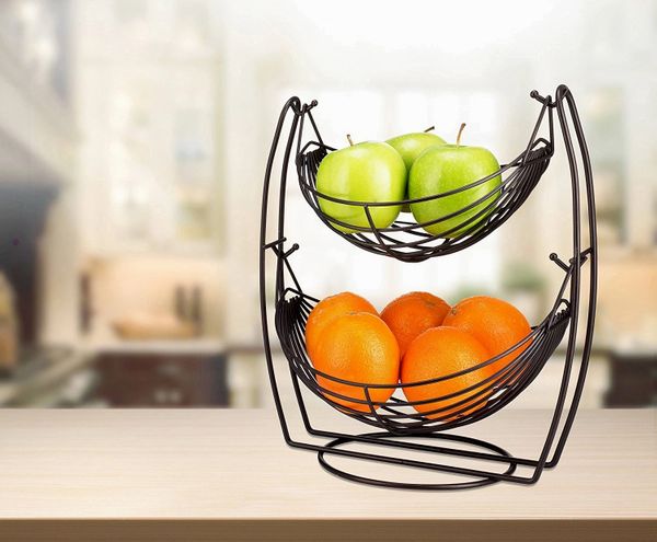 Sagler 2 Tier Fruit Baskets Bronze fruit basket