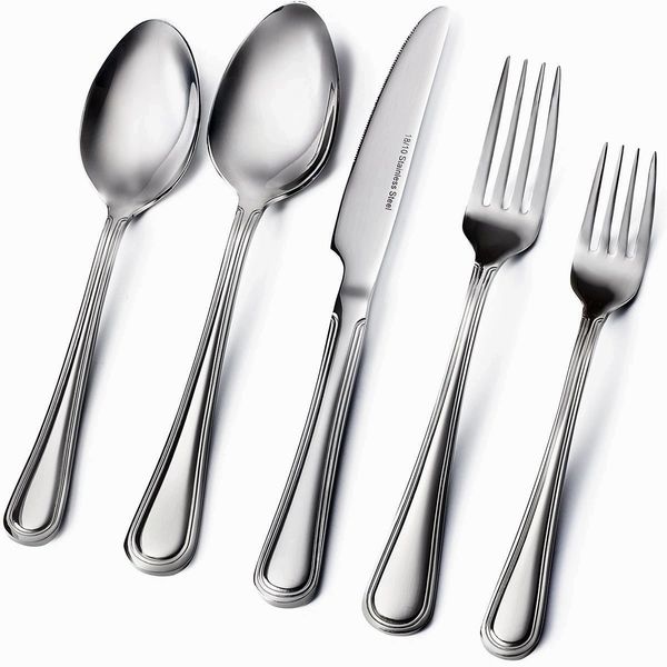 Sagler 20-Piece Flatware Set - Extra thick Heavy duty - 18/10 Stainless Steel silverware sets Set for 4 flatware sets
