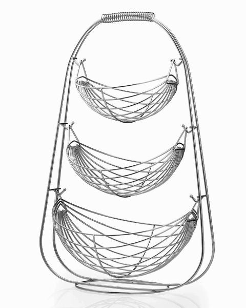 Sagler 3 Tier Fruit basket - Stainless steel fruit bowl - large fruit bowl - useful for fruit storage basket