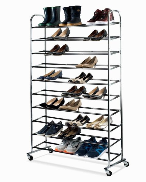 shoe organizer Chrome shoe storage Supreme 50 Pair Shoe Rack closet shoe organizer