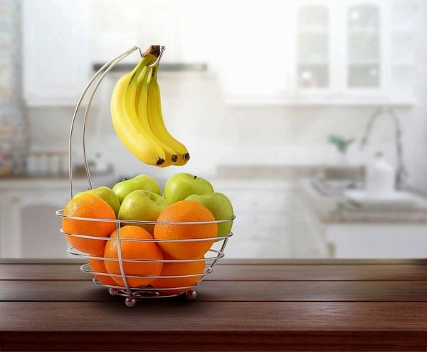 Fruit Baskets Chrome - fruit basket with babna hook