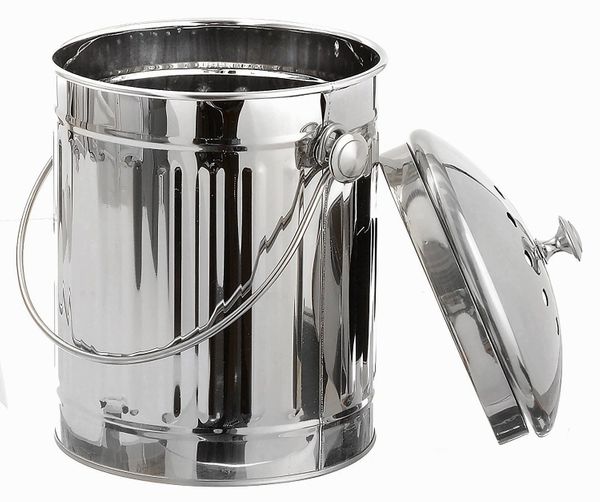Sagler Compost Bin 1 Gallon Stainless Steel
