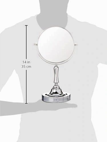 Sagler Vanity Mirror Chrome 6-inch Tabletop Two-Sided Swivel with 10x Magnification, makeup mirror 11-inch Height, Chrome Finish