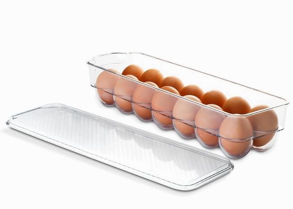 Sagler egg holder for refrigerator or camping Clear acrylic egg storage
