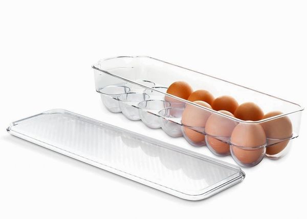 Sagler egg holder for refrigerator or camping Clear acrylic egg storage