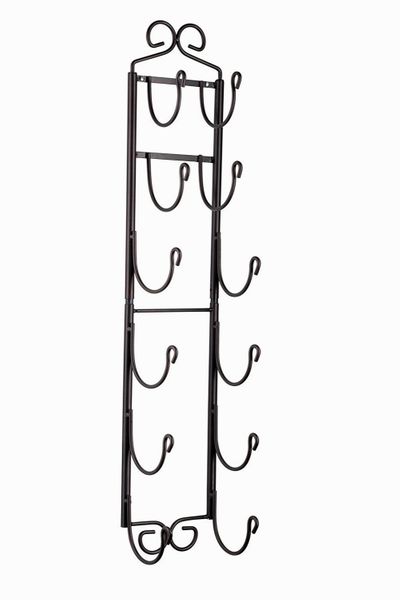 towel rack and wine rack - Bronze wall wine rack - wall mounted wine rack fits up 6 level wine bottles and many towels - fits as bathroom towel holder, or towel hanger, or a cap rack - By Sagler