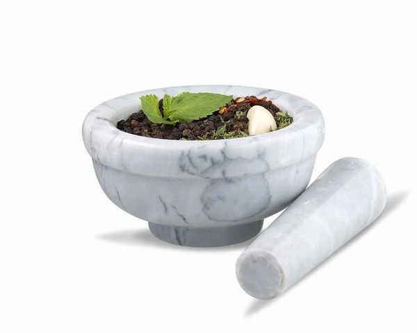 Sagler mortar and pestle set Marble Grey 4.5" diameter