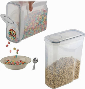 Sagler cereal container (2 PACK) - cereal storage containers made of clear plastic - cereal dispenser fits 2 X 169 OZ / 21 cups - Leak proof