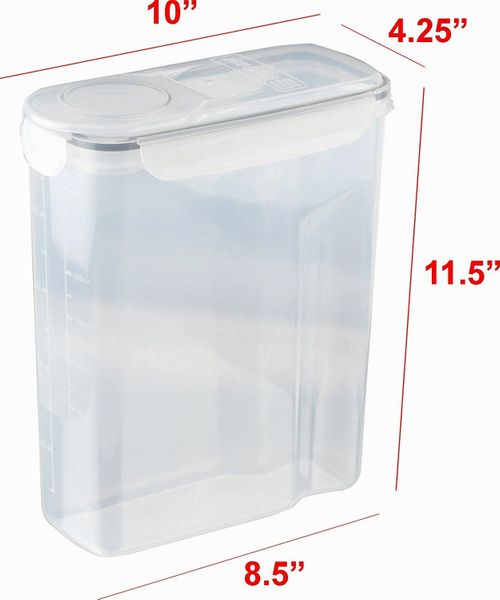 Sagler cereal container (2 PACK) - cereal storage containers made of clear plastic - cereal dispenser fits 2 X 169 OZ / 21 cups - Leak proof