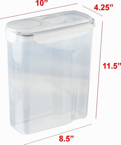 Sagler cereal container (2 PACK) - cereal storage containers made of clear plastic - cereal dispenser fits 2 X 169 OZ / 21 cups - Leak proof