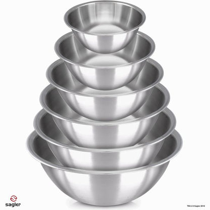 mixing bowls mixing bowl Set of 6 - stainless steel mixing bowls - Polished Mirror kitchen bowls - Set Includes ?, 2, 3.5, 5, 6, and 8 Quart - Ideal For Cooking & Serving - Easy to clean - Great gift