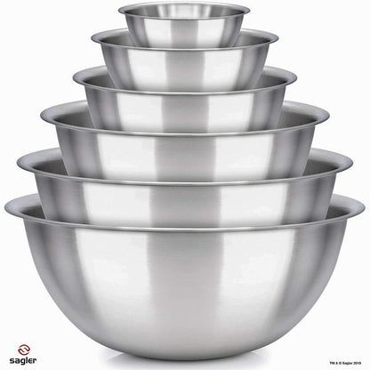 mixing bowls mixing bowl Set of 6 - stainless steel mixing bowls - Polished Mirror kitchen bowls - Set Includes ?, 2, 3.5, 5, 6, and 8 Quart - Ideal For Cooking & Serving - Easy to clean - Great gift