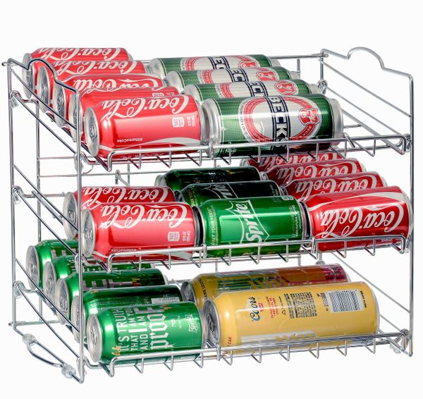Chrome Stackable Can Organizer, Can Rack Holds up to 36 Cans,