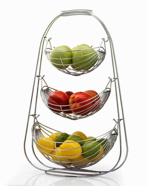 Sagler 3 Tier Fruit basket - Stainless steel fruit bowl - large