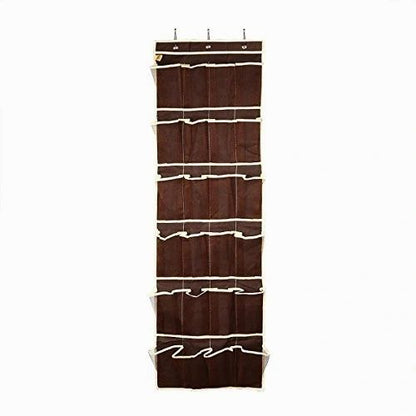 Sagler Hanging Fabric Brown Over The Door Shoe Organizer