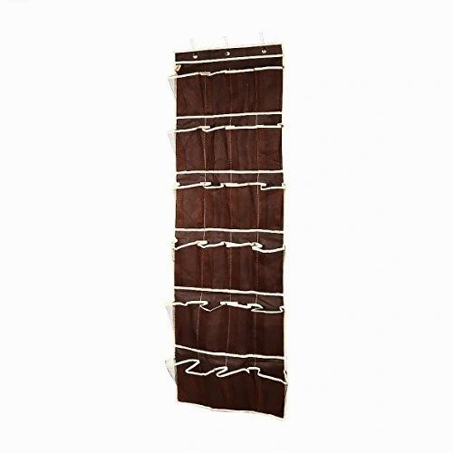 Sagler Hanging Fabric Brown Over The Door Shoe Organizer