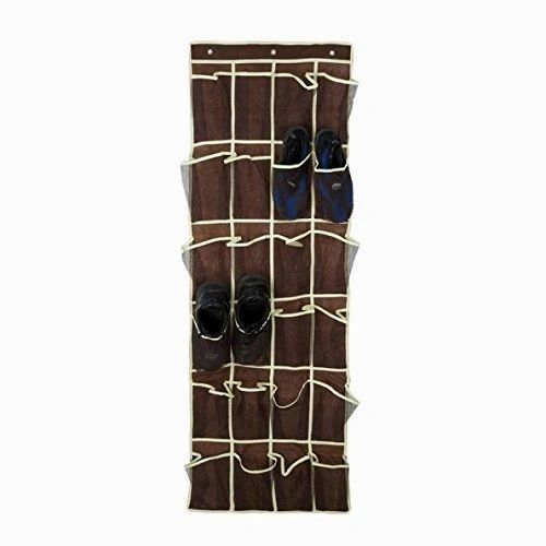 Sagler Hanging Fabric Brown Over The Door Shoe Organizer