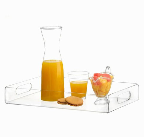 Sagler acrylic tray tea tray and coffee table tray breakfast tray Clear Acrylic Serving Tray with Handles