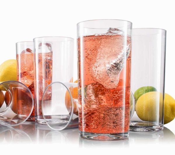 SET of 6 acrylic tumblers - 20 OZ acrylic glassware great use for acrylic wine glasses, or acrylic drinking glasses - Great gift idea