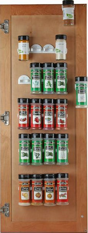 Spice Rack 40 spice gripper- Spice Racks Strips Cabinet Cabinet Door - Use Spice Clips for Spice Organizer - stick or screw Spice Storage Spice Clips