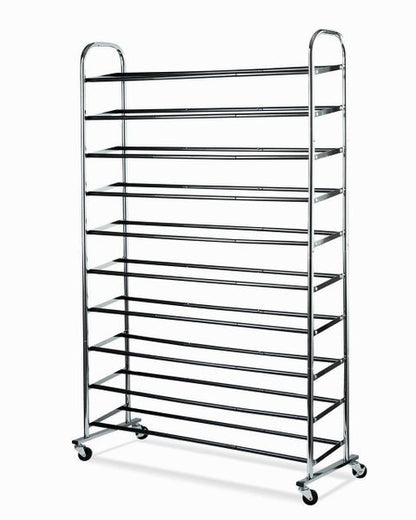 shoe organizer - Chrome shoe storage Supreme 50 Pair Shoe Rack closet shoe organizer