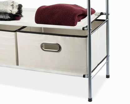 closet organizer - portable closet systems - closet shelving Includes 2 Fabric colapsable Bins - Multi-purpose closet storage