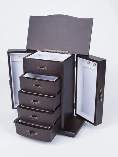 Sagler Cherry Wooden Jewelry Box Organizer