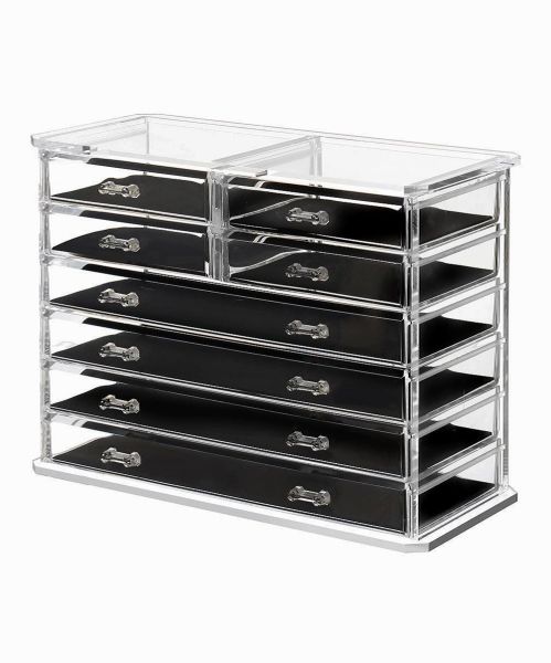 8 Drawer Jewelry Chest and Makeup Organizer, 12.37L by 6W by 11H