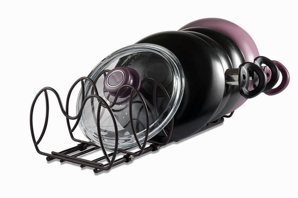 Sagler Adjustable/expandable 6 tier pot rack and pan organizer pan rack and pot holders, this pot organizer can be adjusted for pots or lids and pans